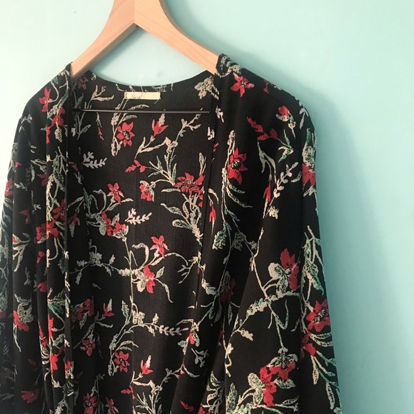 Anthropologie Floreat Aster Floral Kimono Robe Med - Picture 8 of 12